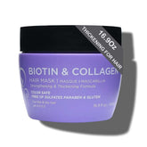 L Luseta Biotin & Collagen Hair Mask jar close-up showing deep conditioning for damaged hair