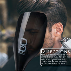 L3 escudo facial nivel 3, acabado negro con logotipo blanco, aspecto profesional
