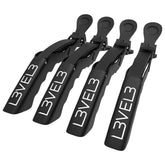 L3 Nivel 3 Clips Croco con 4 piezas para peinado seguro y uniforme.