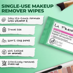 LA Fresh toallitas desmaquillantes para ojos retiran maquillaje con cuidado.