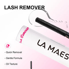 La Maesii aplicador de pegamento para pestañas, cepillo visible para aplicación precisa.