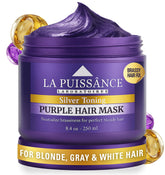 LA PUISSANCE mascarilla morada en bote para rubio, neutraliza amarillos para tono ceniza