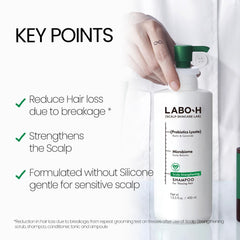 LABO-H Champú: aroma de aceite de romero para sensación fresca.