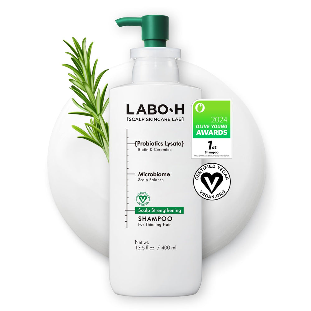 LABO-H Champú: empaque en botella para cuidado diario y presentación premium.