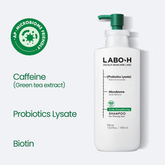 LABO-H Champú: espuma cremosa para limpieza suave y agradable.
