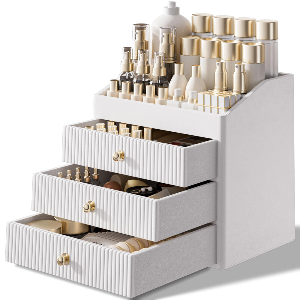 LADSTAG organizador-vanidad-3-niveles-beige-blanco para tocador elegante.