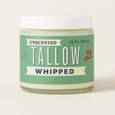 Lady May Tallow crema batida 24oz en tarro, hidratación profunda para la piel.