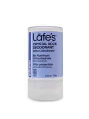 Desodorante cristal de Lafe's, frente del producto, protección natural 24 horas.