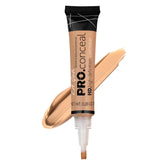 L.A. Girl HD Pro.Conceal con aplicador de brocha para cobertura precisa.