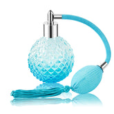 Lamoutor frasco de perfume de estilo retro en cristal azul, aspecto elegante para colección.