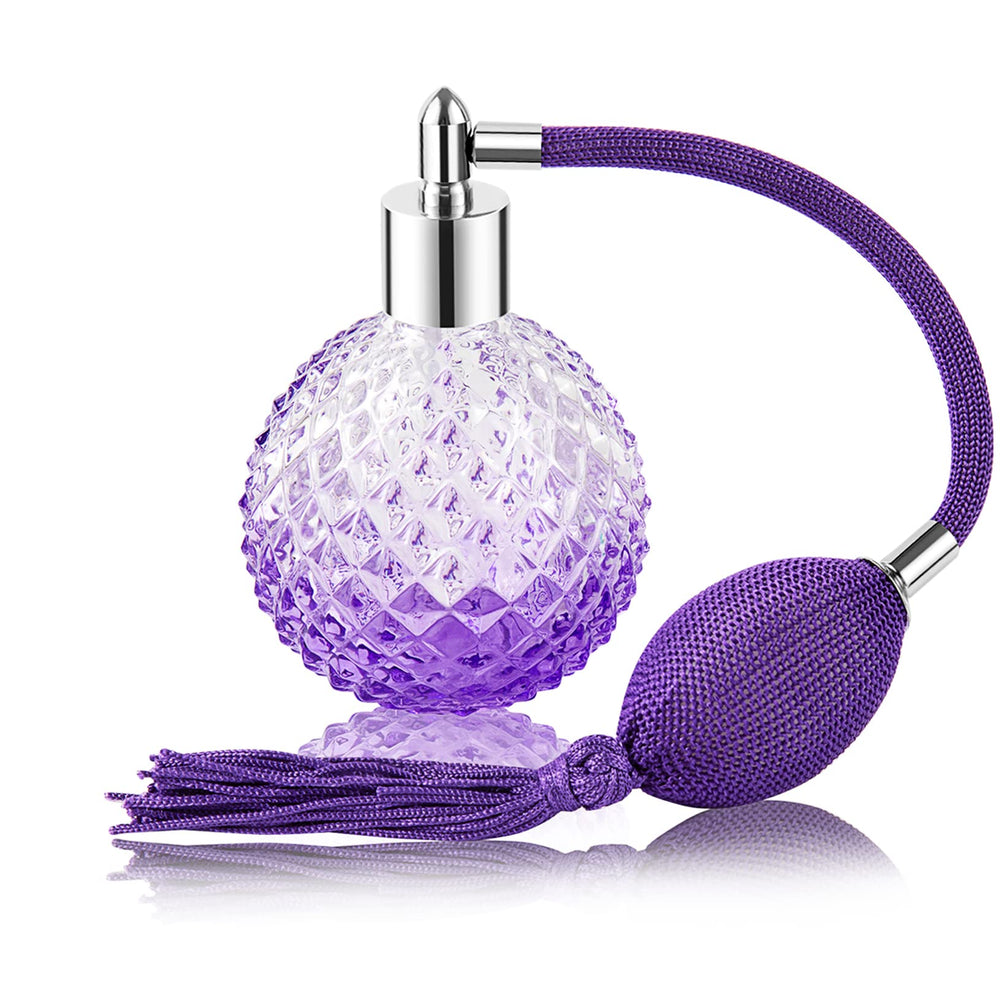 Lamoutor frasco vintage morado con lazo largo, ideal para uso diario.