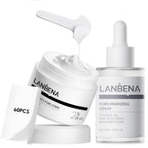 LANBENA 3-in-1 blackhead set with strips, serum, and papers for smoother pores