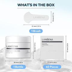 Caja LANBENA de 50 g con 100 parches para poros más limpios.