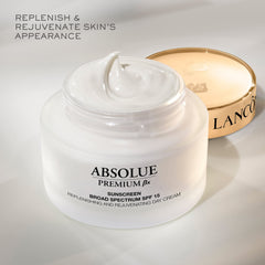 Lancôme Absolue Premium BX Día textura nutritiva que aporta hidratación suave.