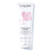 Lancôme Crème Mousse Confort: bouteille avec pompe prête à nettoyer et hydrater la peau.