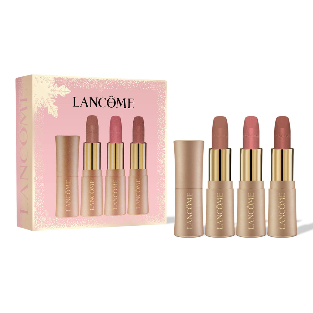 Lancôme L’Absolu Rouge Intimatte mini 210 – neutre chic, tenue durable.