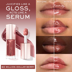 Lancôme Lip Idôle JuicyTreat, brillo de 24 horas para labios radiantes.