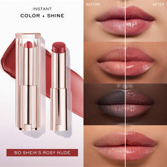 Lancôme Lip Idôle Squalane-12 Butterglow color construible para un look natural.