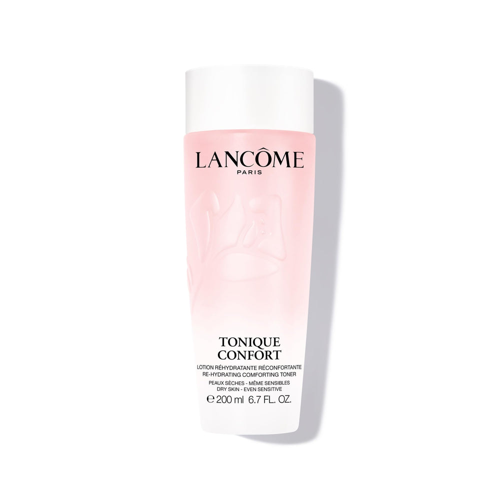Lancôme Tonique Confort, botella-textura-lechosa para hidratación suave al despertar