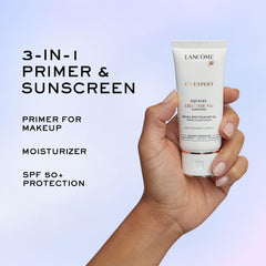 Lancôme UV Expert Defense, primer facial con SPF50, listo para maquillaje diario.