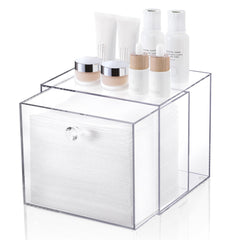 LANDNEOO caja acrílica para toallas faciales XL, ideal para organización en baño