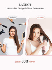 LANDOT secador-cepillo cerámica-titanio: calor distribuido de forma uniforme