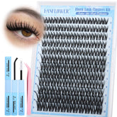 Lanflower Flora Lash Clusters Kit muestra la curva CC para un look natural.
