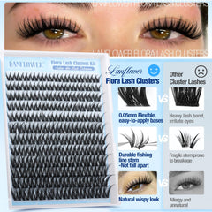 LANFLOWER Flora Lash Clusters: fibra suave que ofrece acabado suave y natural.
