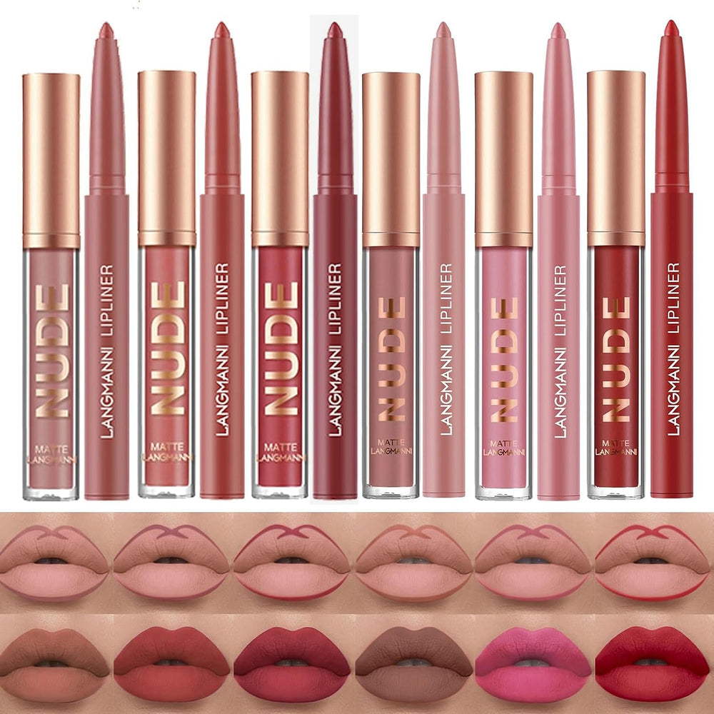 langmanni barras labios mate conjunto 6 colores duraderos para todo el día