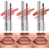 Langmanni delineador labial tres colores con acabado mate duradero.