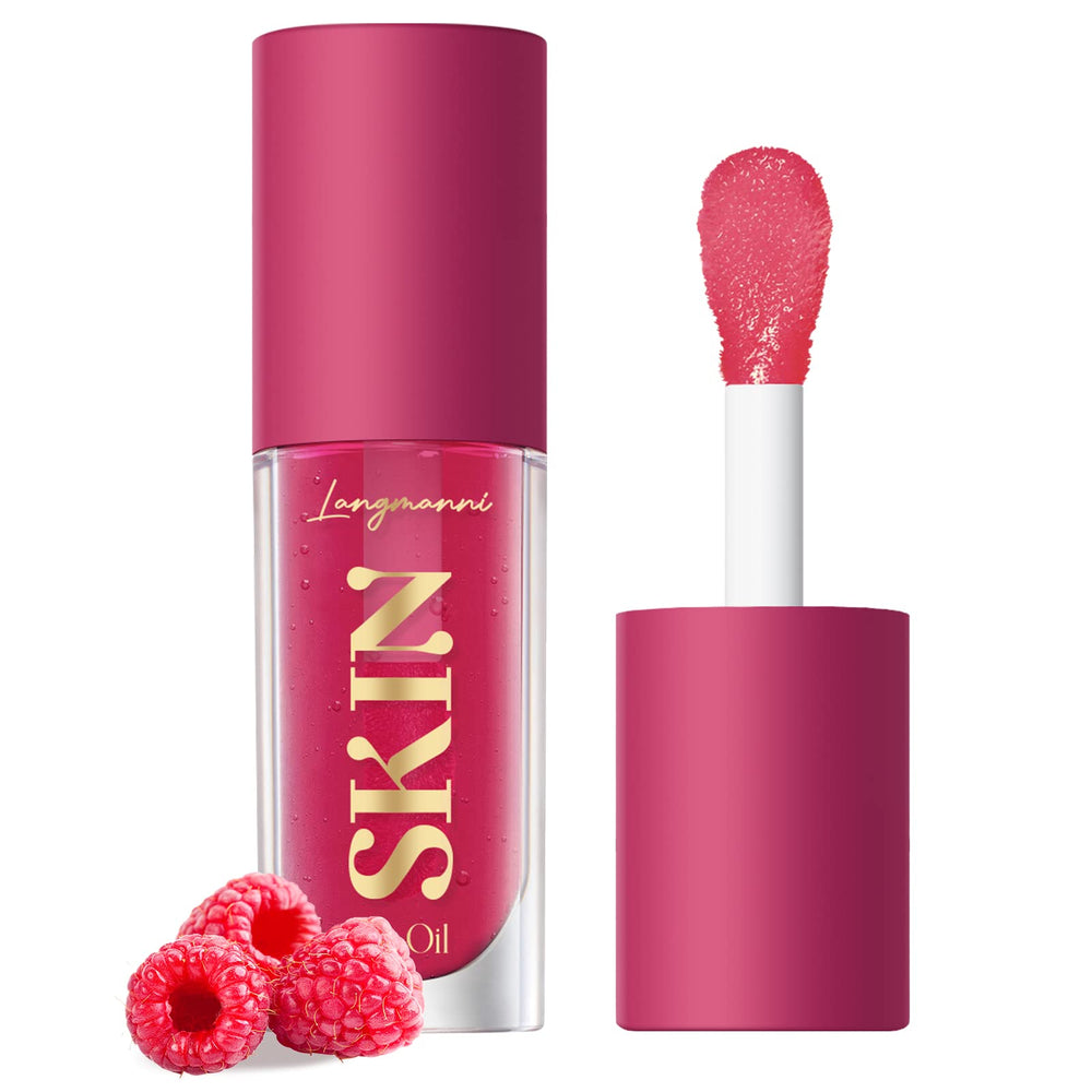 LANGMANNI Labios aceite hidratante en envase, aporta brillo suave y sensación de suavidad.