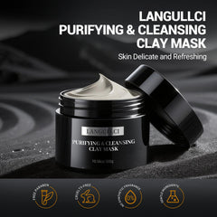LANGULLCI Charbon actif masque – détoxifie les pores et réduit les brillances