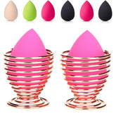 LanMa: soporte para esponjas de maquillaje en oro rosa, ideal para secado y almacenamiento.
