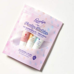 Lanolips Fruity Babies Trio inside view with three balms visible for quick hydration