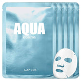LAPCOS Aqua Sheet Mask, paquete de 5 unidades, ideal para hidratación diaria y rutina rápida.