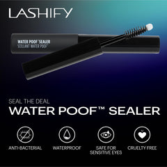 Application sur la base des cils avec Lashify Water Poof Sealer.