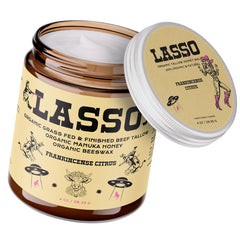 LASSO TALLOW bálsamo envase: hidratación suave para la piel facial.