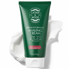 Lather & Wood crema-afeitar-eucalipto, alivio suave tras el afeitado