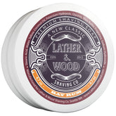 Lather & Wood Shaving Co Jabón Bay Rum en bol para espuma densa y suave.