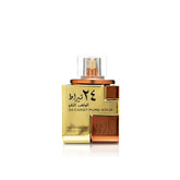 Lattafa 24 Carat Gold bottle front view, versatile unisex fragrance with a long-lasting impression.