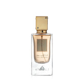 Lattafa Ana Abiyedh Poudrée en frasco de vidrio, aroma floral para mujeres.