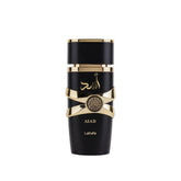 Lattafa Asad, botella de perfume unisex, fragancia versátil para cualquier ocasión.