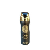 Lattafa Asad desodorante perfumado para hombres, frasco elegante para uso diario.