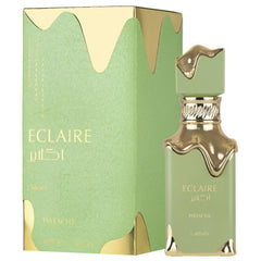 Lattafa Eclaire Pistache, enfoque en notas de pistacho, ideal para un toque gourmand