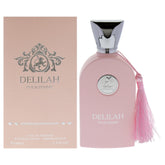 Lattafa Maison Alhambra Delilah, botella frontal, perfume femenino ideal para ocasiones especiales.