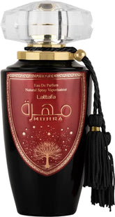 Lattafa Mohra, botella frontal, aroma versátil para cualquier ocasión