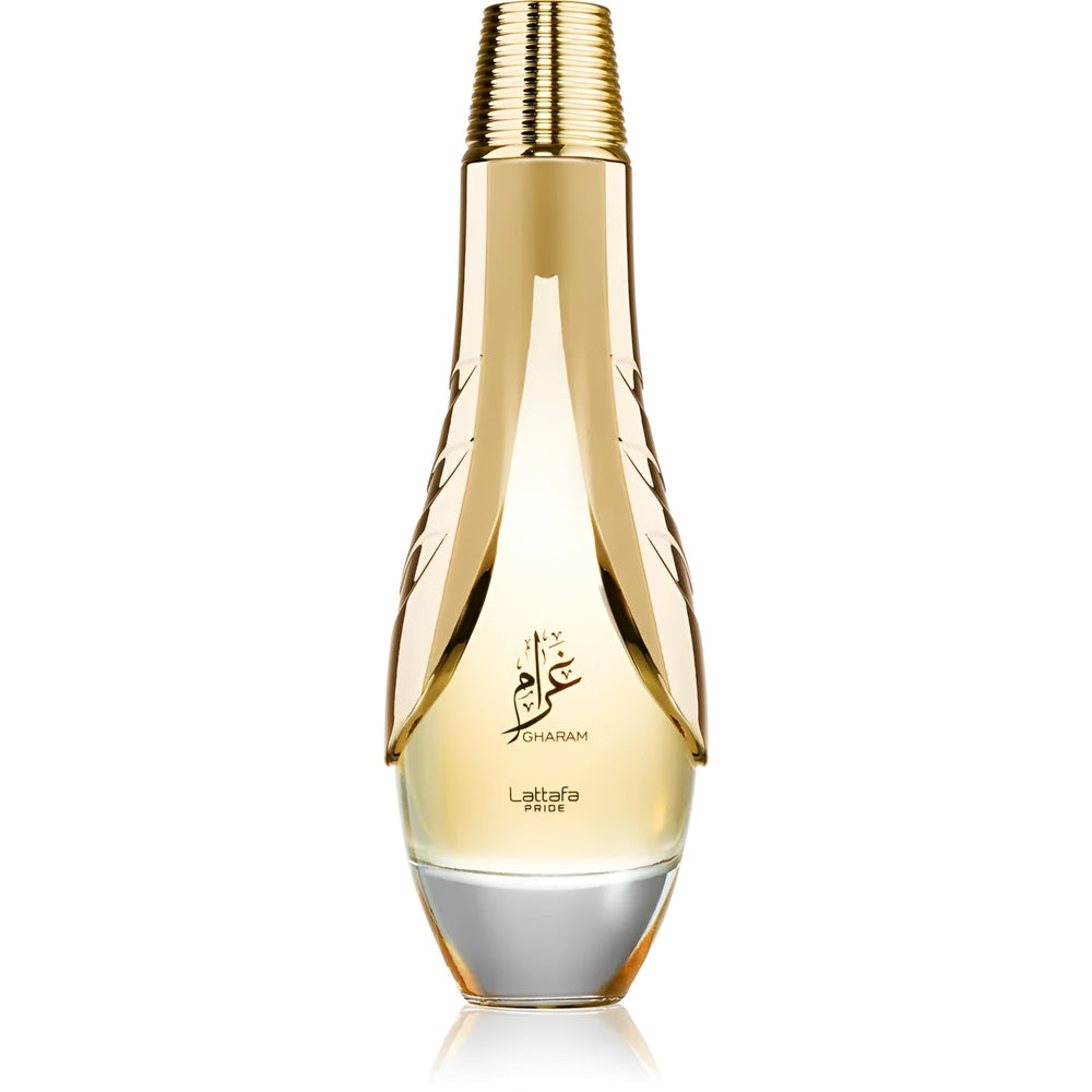 Lattafa Pride Gharam: frasco perfume elegante para ocasiones especiales.