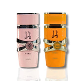 Lattafa Yara bottle front – a bold, tropical-inspired scent with a powdery finish for evening wear.