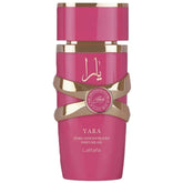 Lattafa Yara Candy: botella con diseño compacto, ideal para llevar y probar en cualquier momento.
