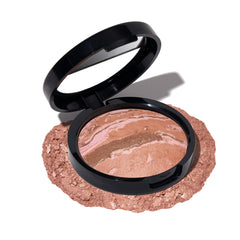 Laura Geller New York Baked Blush-n-Bronze Marbleizado Ginger Bronze: acabado radiante de rostro.